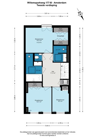 Floorplan - Willemsparkweg 177B, 1071 GZ Amsterdam